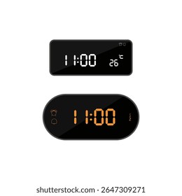 ilustração de às onze horas sinal e símbolo de ícone de relógio digital. ícone colorido para design de site
