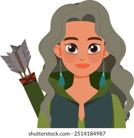 Illustration of an elf archer with arrows