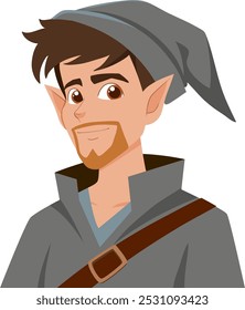 Illustration of an elf with a friendly expression