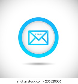Illustration of an email button illustration isolated on a white background.