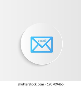 Illustration of an e-mail button with shadow.