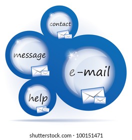 Illustration of  e-mail concept with abstract shapes