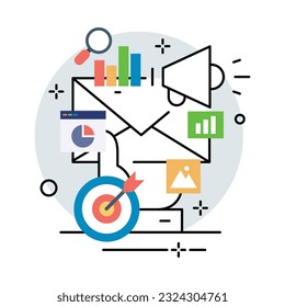 Illustration of email promotion design. Vector design