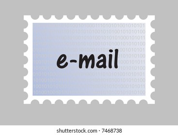 illustration of an email stamp