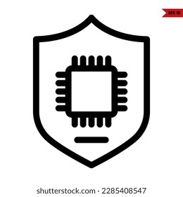 illustration of embedded devices line icon