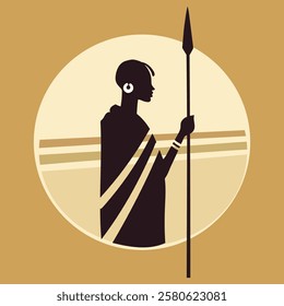 Illustration emblem African minimalist style