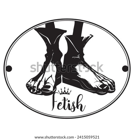 Illustration emblem on the theme Fetish hand-drawn vector image without AI