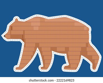 Illustration of Embroidery Handicraft of Brown Bear from Finland