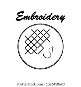 Illustration of embroidery icon.