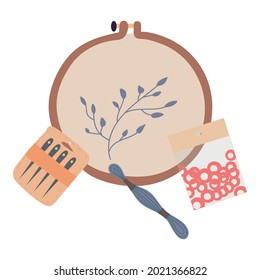 Illustration of an Embroidery Kit