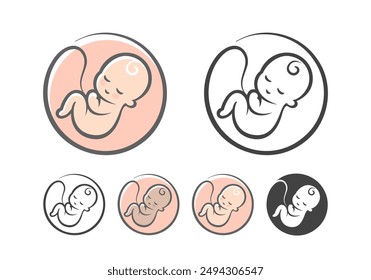 An illustration of an embryo. This illustration can be used for icons, logos, or design elements.






