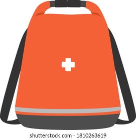 Illustration of an emergency bag. Bags used in disasters.