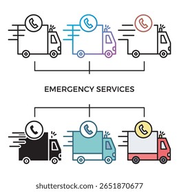 Illustration of emergency service symbol representing rapid response, public safety, rescue, and disaster management in essential service operations.