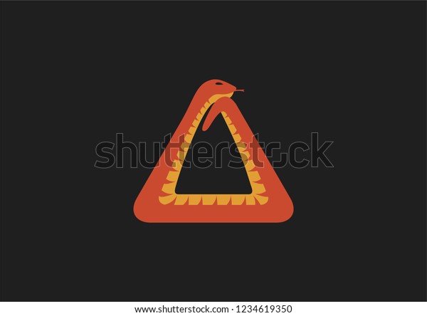 Illustration of\
emergency snake, car emergency\
sign.