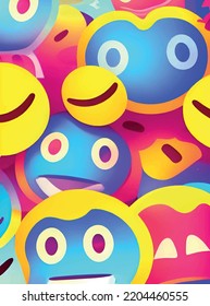 ilustración de emojis en segundo plano