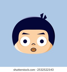 Illustration of an emoticon glaring. Suitable for stickers, children's book icons, and completing a graphic design work