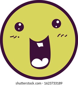 illustration of emoticon icon, sticker,tshirt print, vector illustration