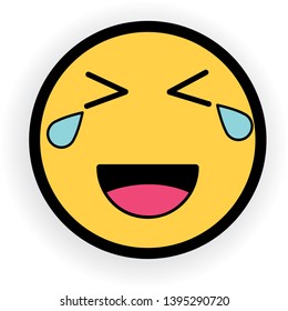 illustration of emoticon lol laugh with crying