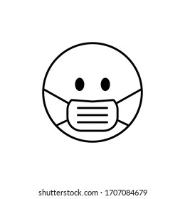 illustration of emotion icon using an anti-virus mask.