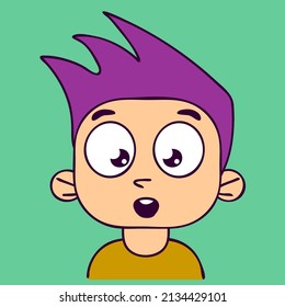 Illustration of the emotion of surprise. Minimalistic vector illustration.