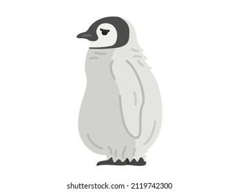 Illustration Of An Emperor Penguin Baby.