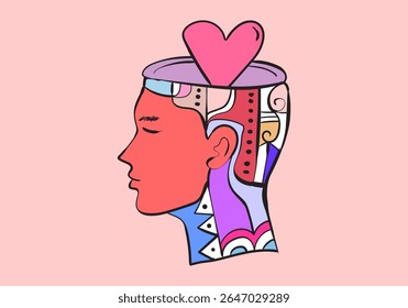  illustration emphasizing emotional well-being and self-love. 