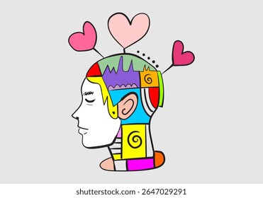  illustration emphasizing emotional well-being and self-love. 