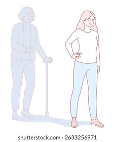 An illustration emphasizing the strong connection and bond that exists between generations due to companionship