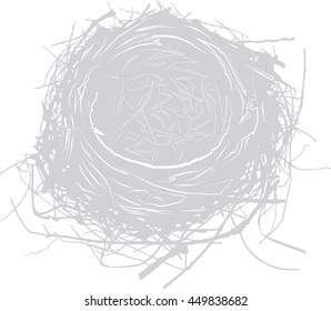 Illustration of empty bird nest.