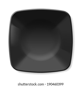 Illustration of empty black dish isolated on white background 