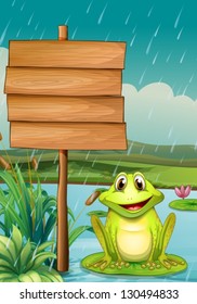 Illustration of an empty board with a green frog