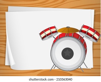Illustration of the empty bondpapers with drums