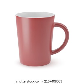 Illustration of Empty Brown Ceramic Coffee Cup or Tea Mug. Isolated Mockup with Shadow Effect, and Copy Space for Your Design