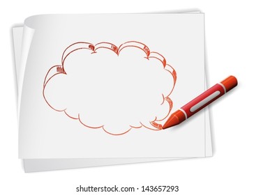 Illustration of an empty callout on a piece of paper on a white background