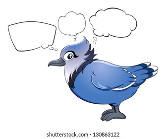 Illustration of the empty callouts and the bird on a white background