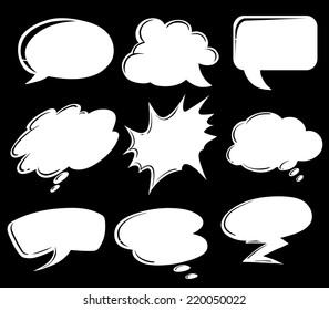 Illustration of the empty callouts on a black background