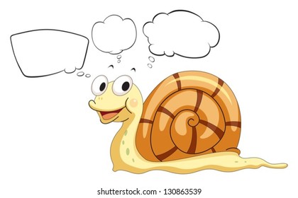 Illustration of the empty callouts with a snail on a white background