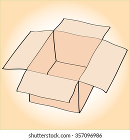 Illustration of an empty cardboard box.