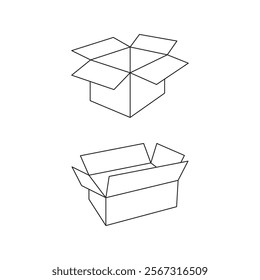 Illustration of empty cardboard. Can be used as a packing illustration 