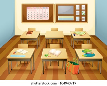 Illustration of an empty classroom