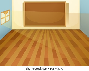 illustration of empty classroom on a white bakground