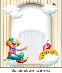 Illustration of an empty entrance-like template with a clown