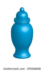Illustration of empty flower vase with cap, vector isolated on white background