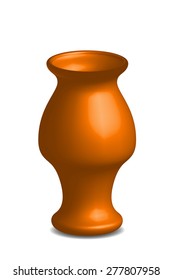 Illustration of empty flower vase, vector isolated on white background.