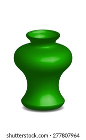 Illustration of empty flower vase, vector isolated on white background.