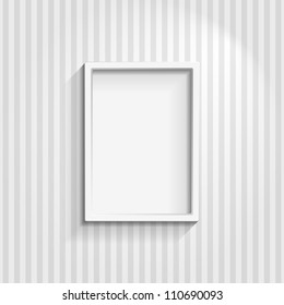 Illustration of an empty frame on a striped wall