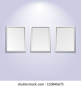Illustration of an empty frame on a striped wall