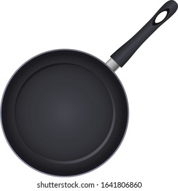 Illustration of an empty frying pan. Kitchen utensils.