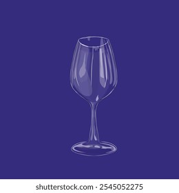 Ilustración de un vaso vacío con un fondo púrpura