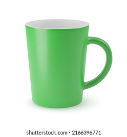 Illustration of Empty Green Ceramic Coffee Cup. Isolated Mockup with Shadow Effect, and Copy Space for Your Design